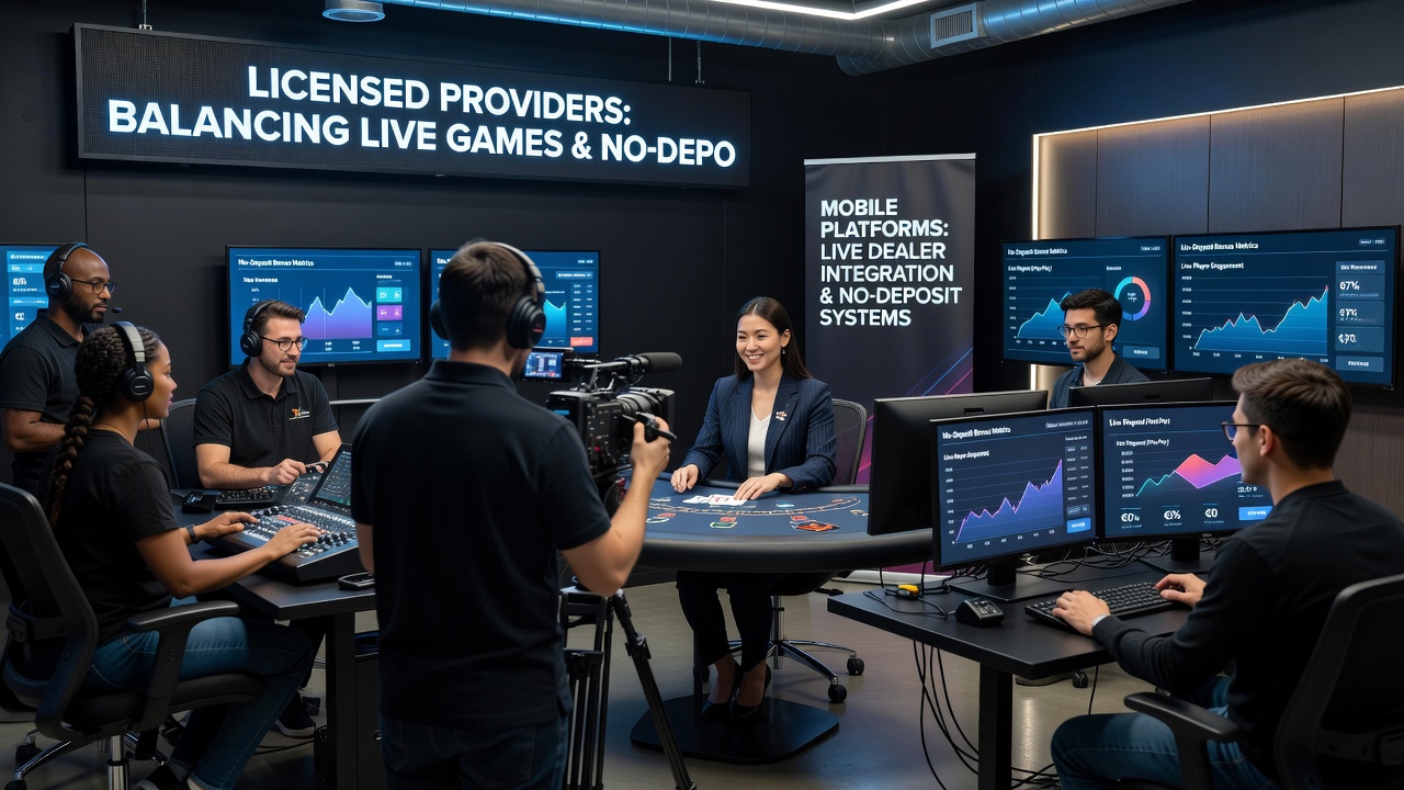 Beveiligde mobiele interface met live dealer en veiligheidsiconen voor no-deposit incentives