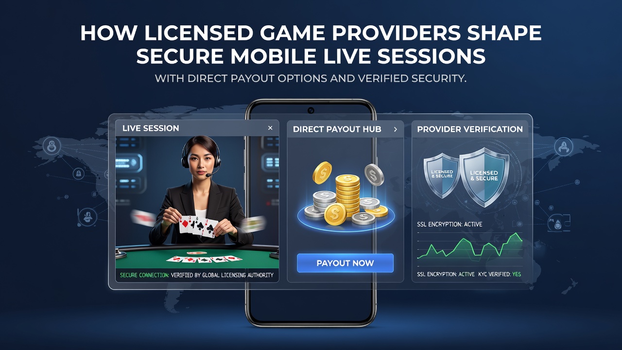 Diagram van geverifieerde veiligheidsstandaarden en directe payout workflows in mobiele live spellen