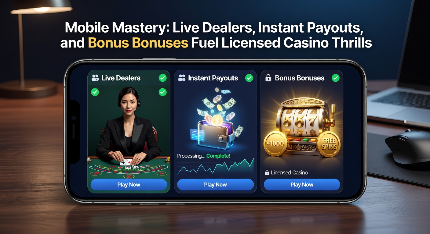 Grafiek met statistieken over instant uitbetalingen en bonusopnames in mobiele casino apps, met live dealer icoontjes en euro-symbolen