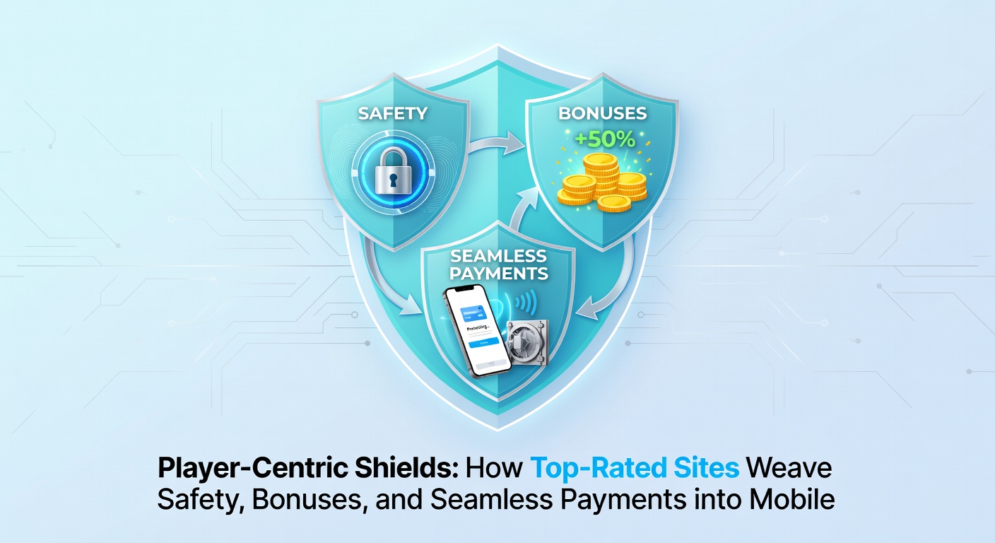 Smartphone met live roulette dealer, beveiligingsslot en betaalicoontjes, illustrerend naadloze integratie van shields in mobiel gokken