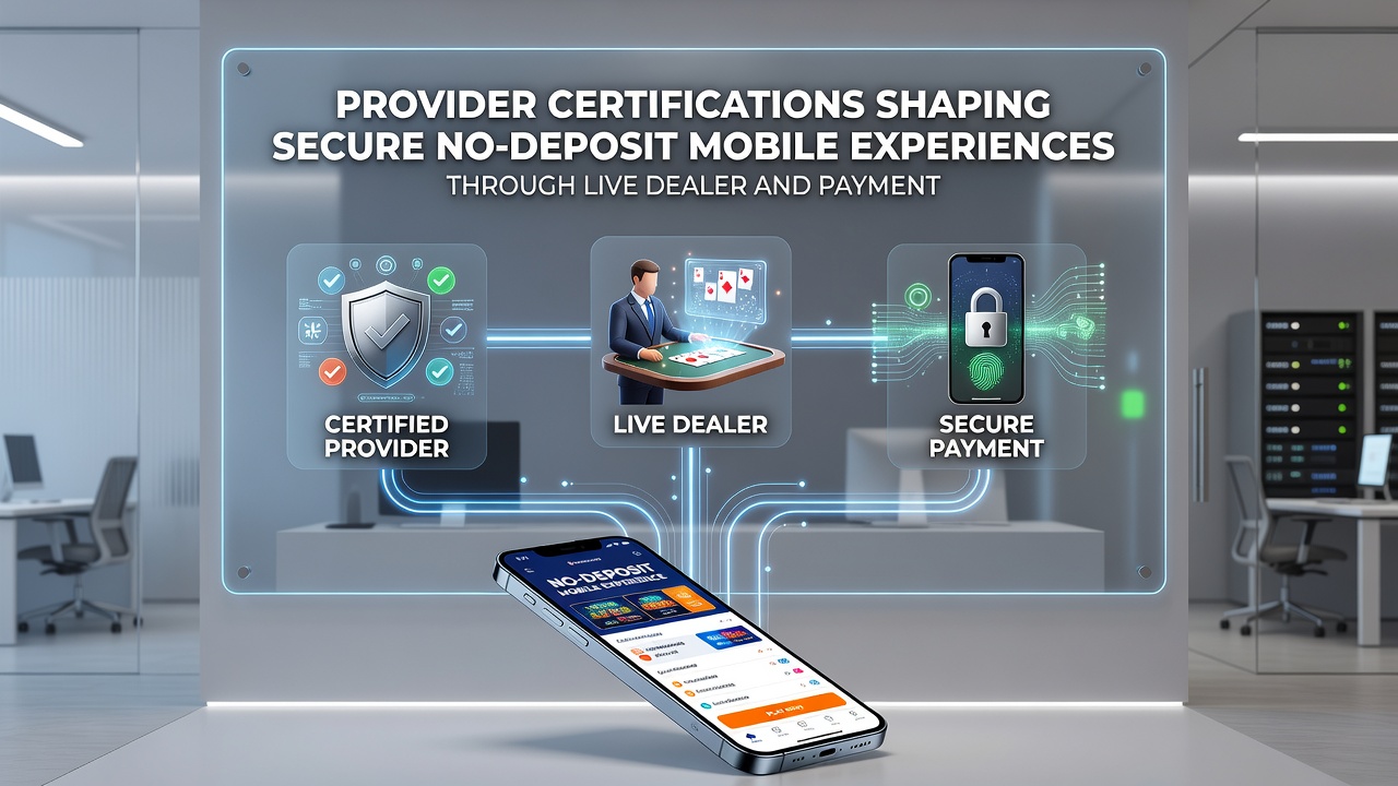 Weergave van mobiele live dealer sessies met gecertificeerde betalingsintegraties en no-deposit opties