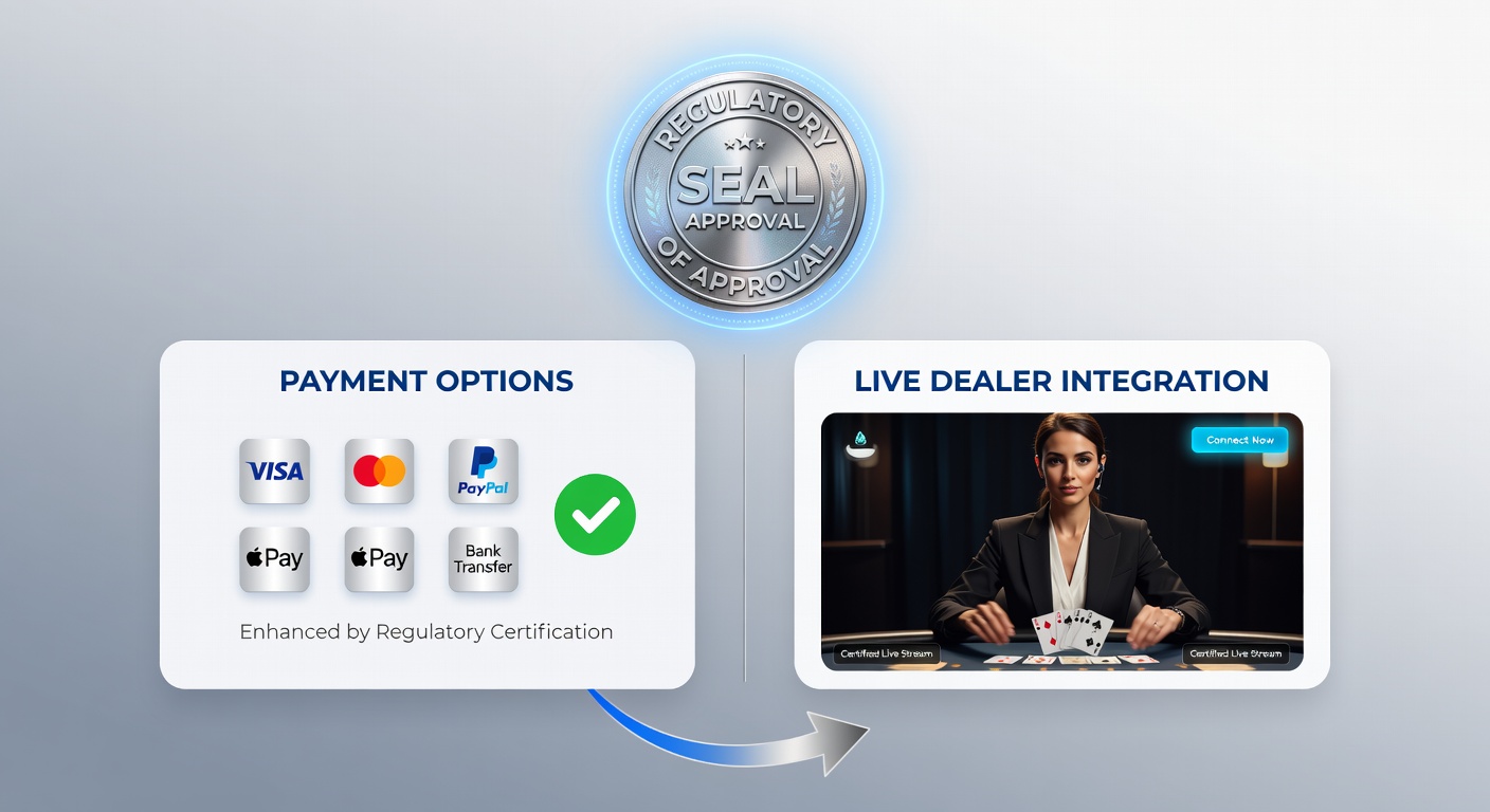 Weergave van live dealer integratie met betalingsopties in een mobiel casino platform